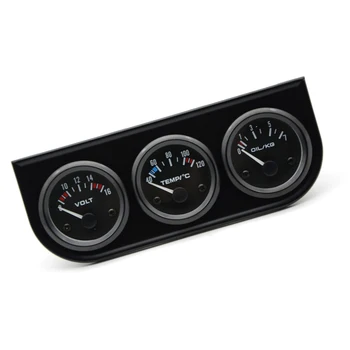 

Set Triple Gauge Kit Spare Parts Electrical Sensor Black Indicator Temperature Mechanical Oil Pressure