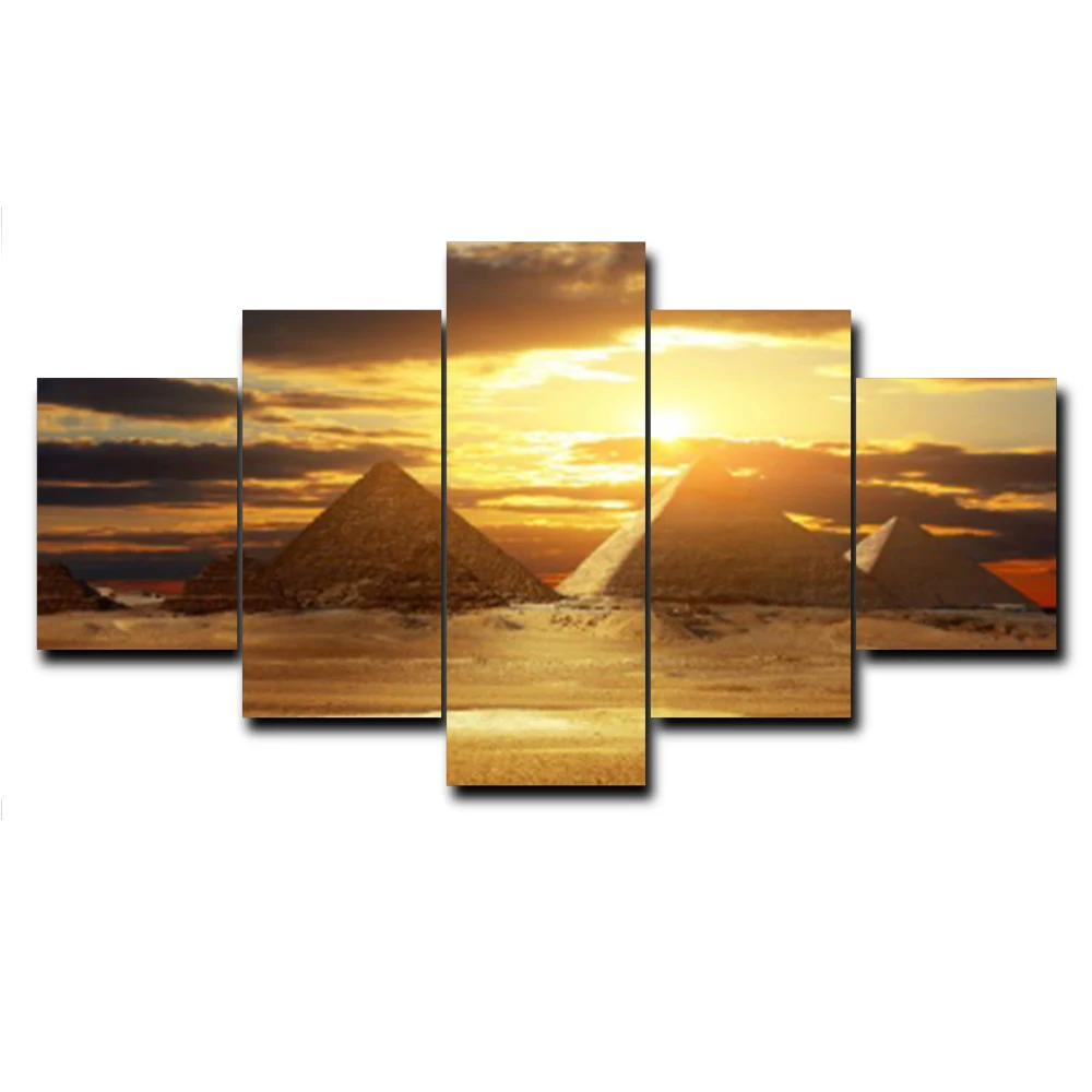 

Places of Interest Pyramid Abstract Canvas Oil Painting Pop Artwork Posters and Prints for Home Kitchen Bathroom Decor No Frame