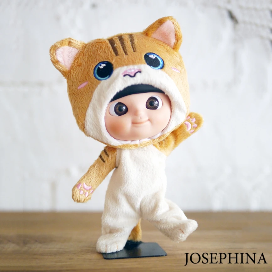 

1 pcs Jimusuhutu Doll Lovely Tiger Coat Doll Baby Doll Model Toy 18cm Plush Animal Clothes Doll Girl Gift