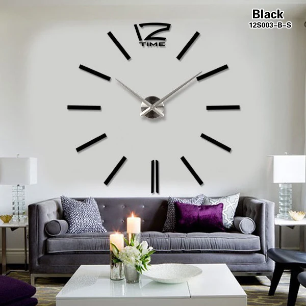 2021 new fashion 3D big size wall clock mirror sticker DIY wall clocks home decoration wall clock meetting room wall clock 