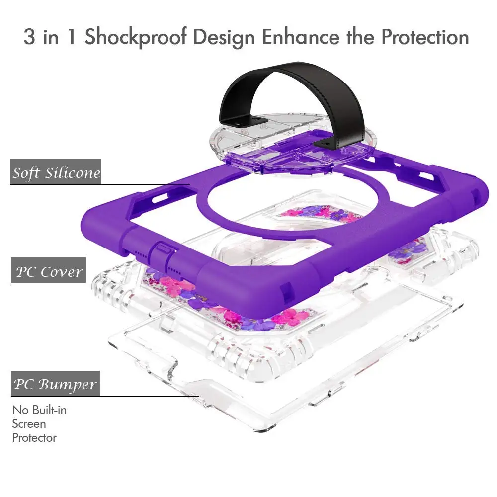 Case for New iPad 2018 9.7 with 360 Rotating Hand Strap Shoulder Strap,Heavy Duty Shockproof Protector for ipad 5th 6th-Miesherk Case for New iPad 2018 9.7 with 360 Rotating Hand Strap Shoulder Strap,Heavy Duty Shockproof Protector for ipad 5th 6th-Miesherk