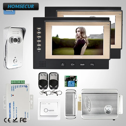 

HOMSECUR 7" Wired Video Door Entry Security Intercom+Silver Camera for Apartment :TC021-S Camera(Silver)+TM701R-B Monitor(Black)