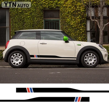 

Fit For MINI Car Stickers Side Door Racing Styling Stripes Graphic Vinyl Colorful Modified Decorative Car Decals Custom