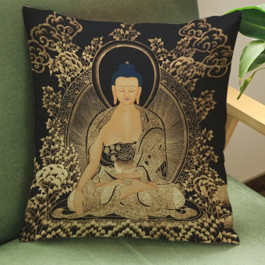 Buddism чехол для подушки с принтом тайское поклонение Будде льняная Подушка