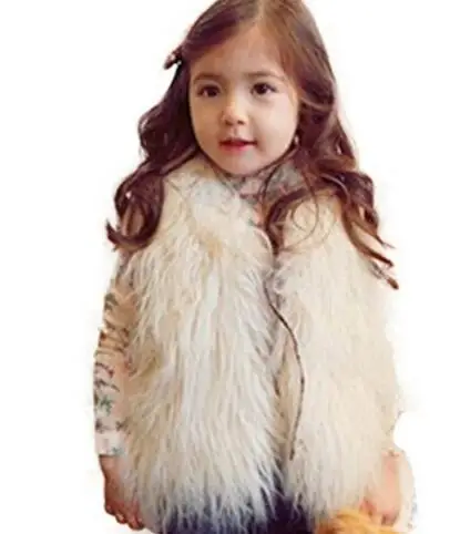 Г. Модный жилет для маленьких девочек; осенне-зимнее пальто; рождественские жилеты для девочек; детская верхняя одежда из искусственного меха; JW0237 - Цвет: white kids vest