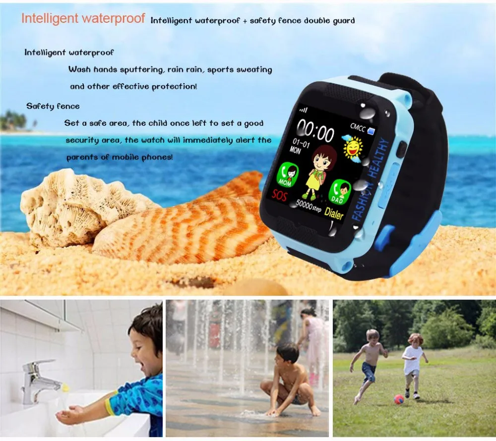 JQAIQ Children's Smart Watch Kids Sos Call Location Device Tracker Girls Safe Clock Anti-lost Monitor Support Learning Software