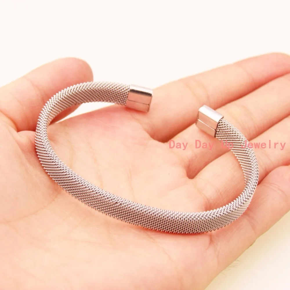 

Top Quality Fashion 316L Stainless Steel Silver Tone Women Men Unisex Jewelry Network Design Cuff Bangle Bracelet Christmas Gift