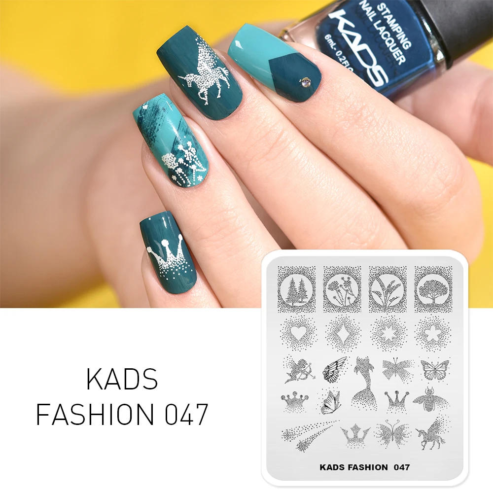 

New Arrival Nail Stamping Plates Fashion Series Nail Art Template Stamp Nail Design Dot&Tree Image Plate Stencils For Nails Tool