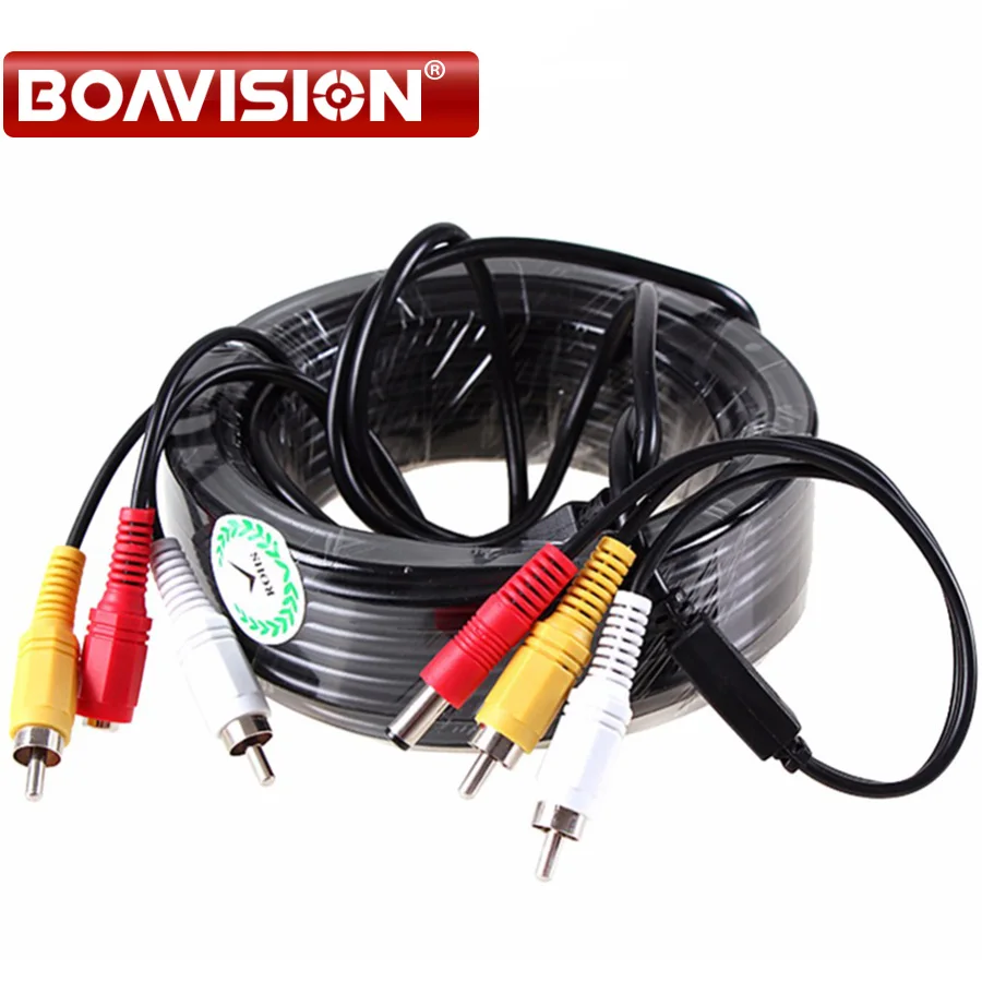 5 м/10 м/15 м/20 м видеонаблюдения коаксиальный кабель AV мощность аудио CCTV камера кабель для системы видеонаблюдения