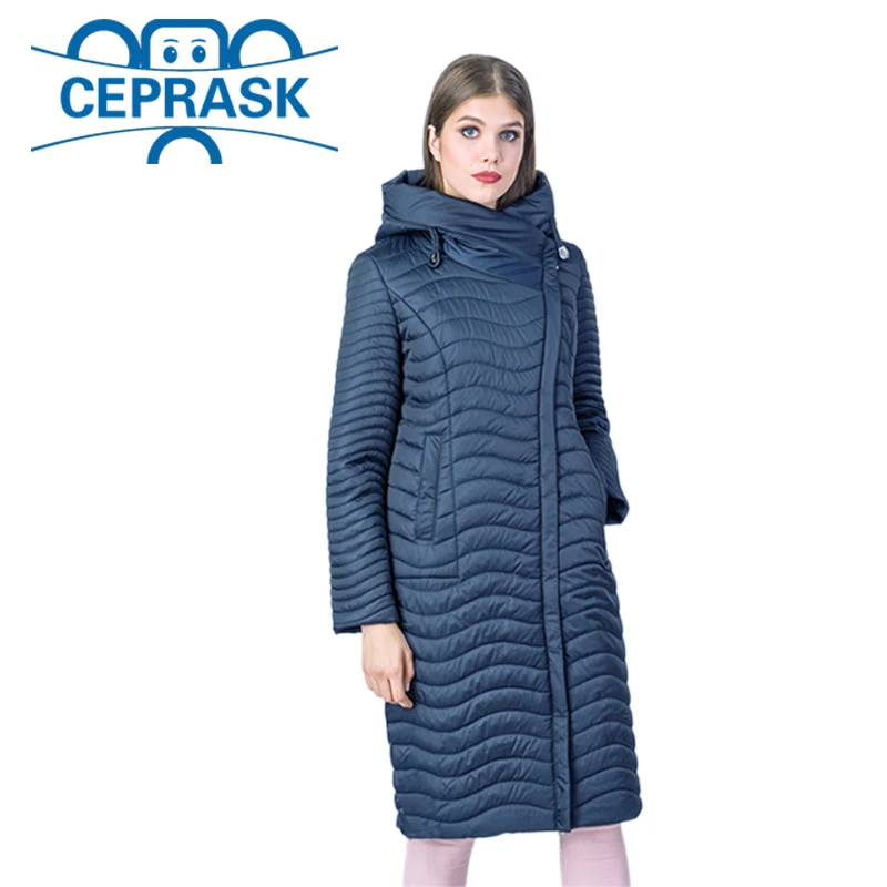 

2019 New Spring-Autumn Collection High Quality Women's Jacket Warm Windproof Thin Women Parka Long Plus Size Female Coat CEPRASK