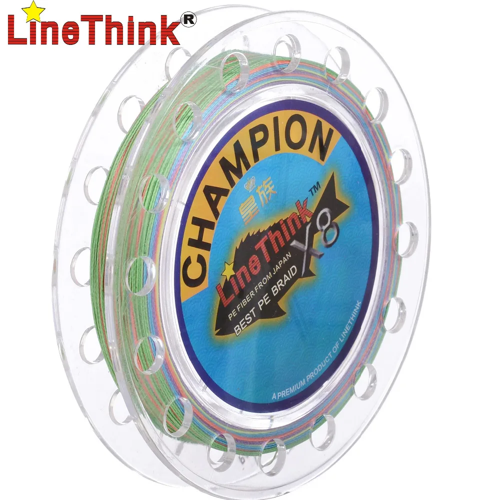 100 متر linethink العلامة ghampion 8 فروع/8 نسج أفضل جودة المتعددة الشعيرات pe مضفر الصيد خط الصيد جديلة شحن مجانا