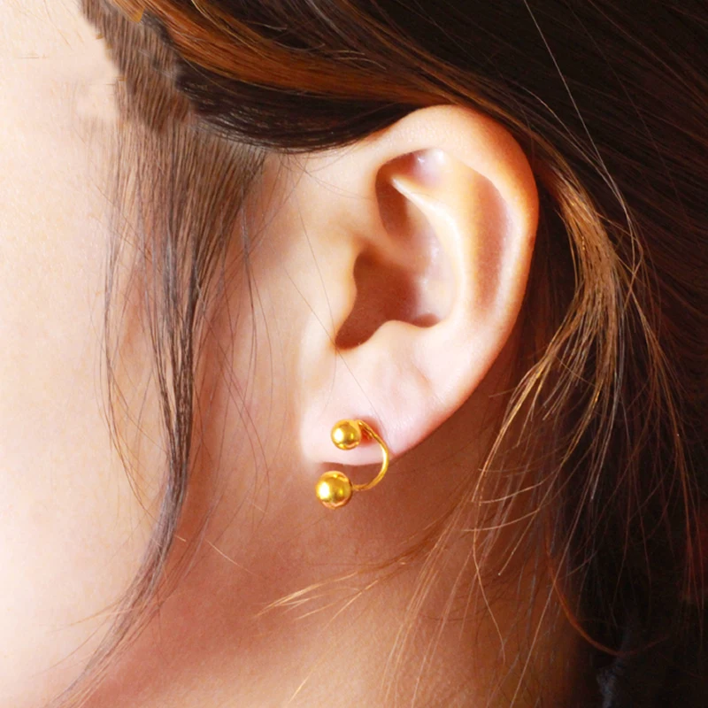 Pure 24K Yellow Gold Ball Stud Earrings 3.90gin Stud Earrings from