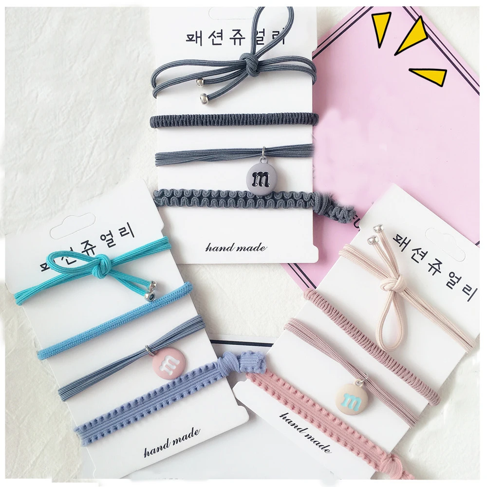 

4PCS Hair Accessories Elastic Rubber Bands Ring Headwear Girl Elastic Hair Band Holder Scrunchy Rope Hair Rope Jewelry
