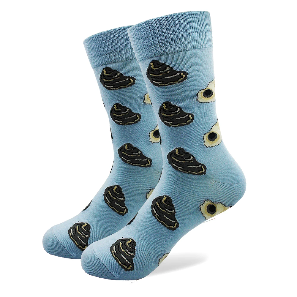 10 пар/лот Для мужчин смешно чесаный хлопковые носки креветки устрицы морской рыбы Еда ромбовидным рисунком Повседневное носки платье