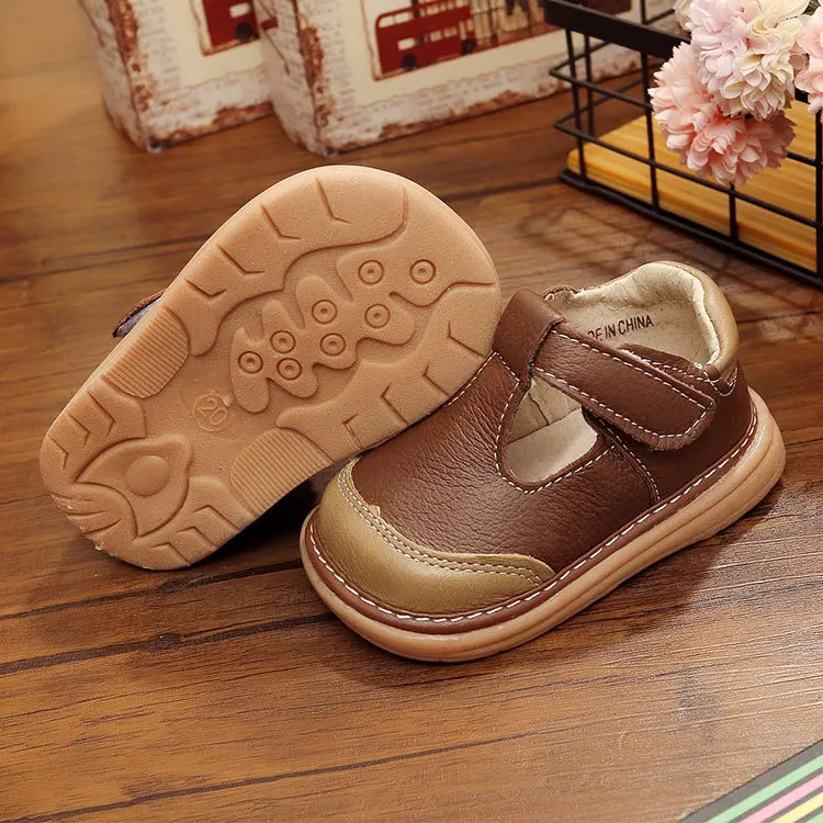 

2018 Summer New Kids Baby Boy Girls Toddler Totter Genuine Leather Shoes 1 2 3 Years Baby Soft Sole Shoes 19