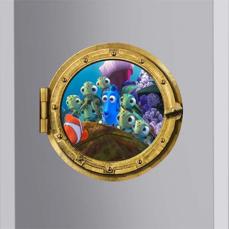 

Funny Colorful Fish Sea Ocean World 3D Wall Stickers For Kids Baby Animals Room Decals Kitchen Bathroom Refrigerator Decorations
