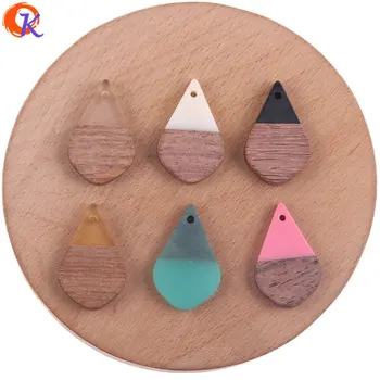 

Cordial Design 50Pcs 17*28MM Jewelry Accessories/DIY Earrings Making/Natural Wood & Resin/Drop Shape/Hand Made/Earring Findings
