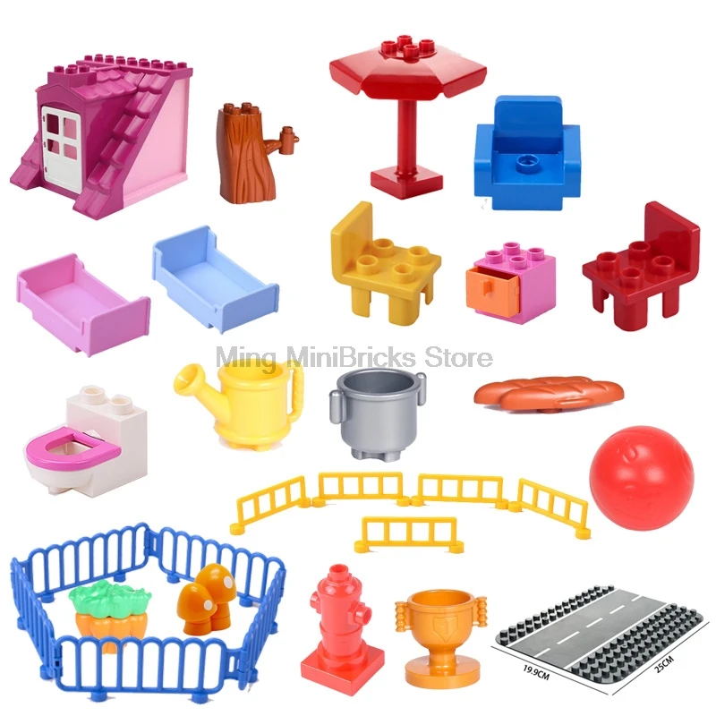 Legoing duplos large particle parts life creative elements family house table physical pots sofa series DIY Legoings blocks toys
