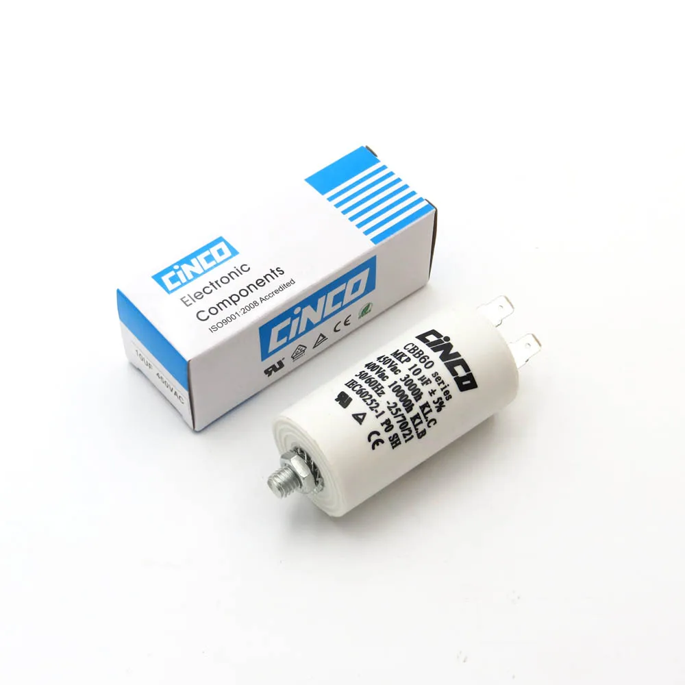 

10UF 400V 450V CBB60 Motor Run Capacitors 4pins SH DB Polypropylene Film Ac 450VAC Water Pump electrical engine 10mfd 10mf 10 uf