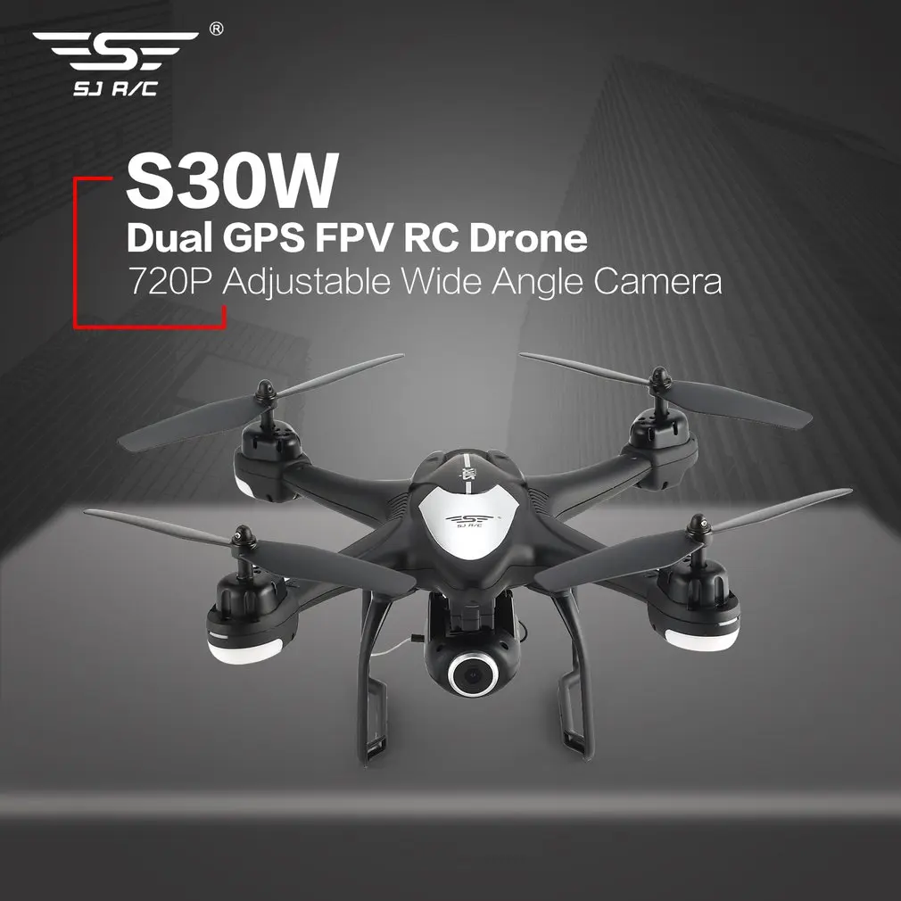 

SJ R/C S30W 2.4G Dual GPS Positioning FPV RC Quadcopter Drone with 720P Adjustable Wide Angle Wifi Camera Follow Me Hovering