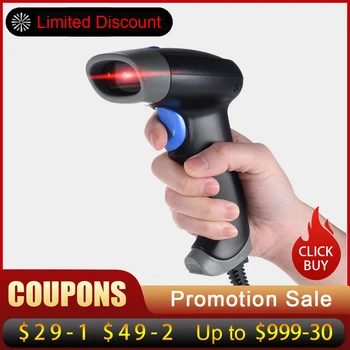 

2D QR 1D USB Barcode Scanner CCD Red Light PDF417 Screen Scanning Bar Code Reader Multiple Language for Mobile Payment market
