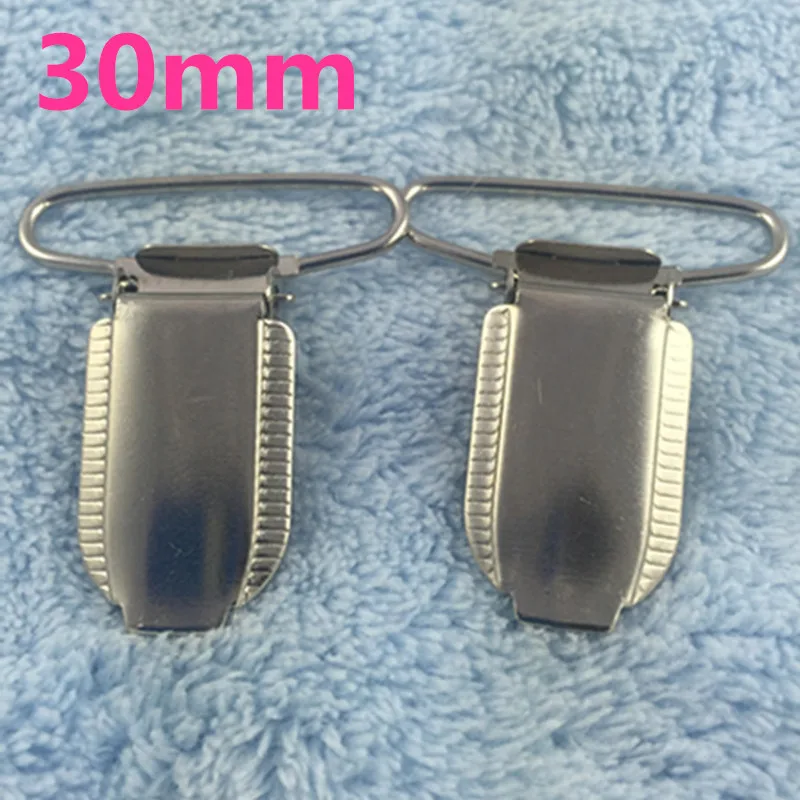 

25pcs/lot 30mm Silver Metal Baby Pacifier Clips Hook Funny Holders Paci Suspender Sewing Tool Garment Accessories