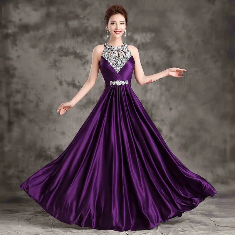 purple long frock