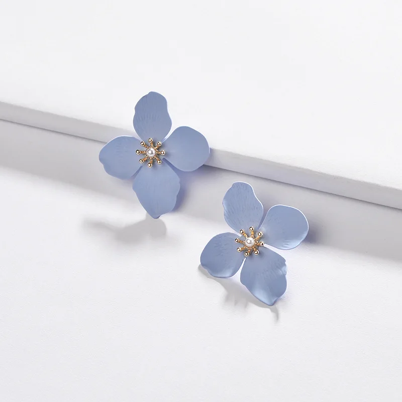 

Spring Summer Painted Flower Floral Post Earrings for Women Printed Floral Flower Daisy Stud Post Earrings Girl Gift Jewelry New