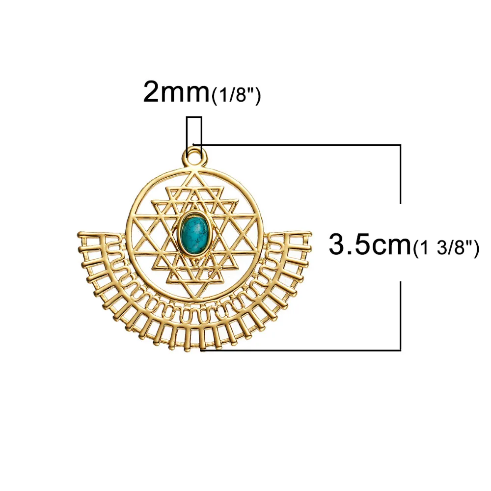 Медные Подвески для медитации Sri Yantra 8 сезонов веерообразные кабошоны золотого
