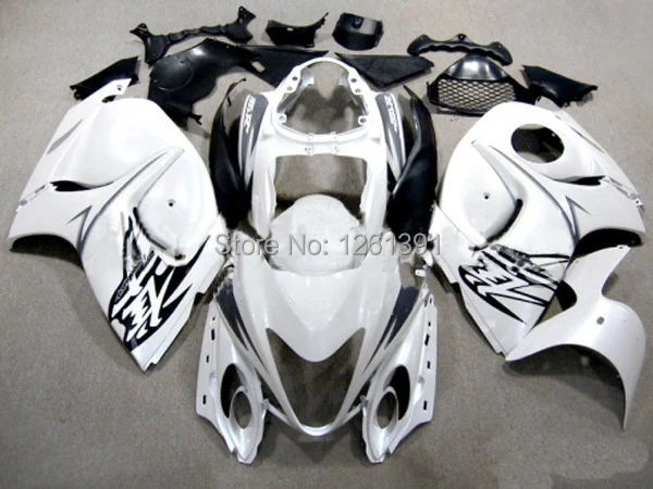 100%Fit injection white Fairings For SUZUKI Hayabsa