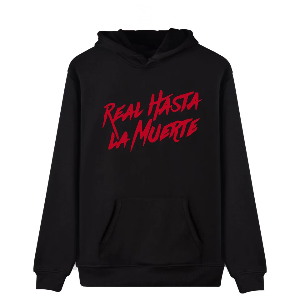 

WEJNXIN Cool Real Hasta La Muerte Hoodies Men Women Unisex Fleece Hoody Sweatshirt White Red Letter Print Streetwear Clothing