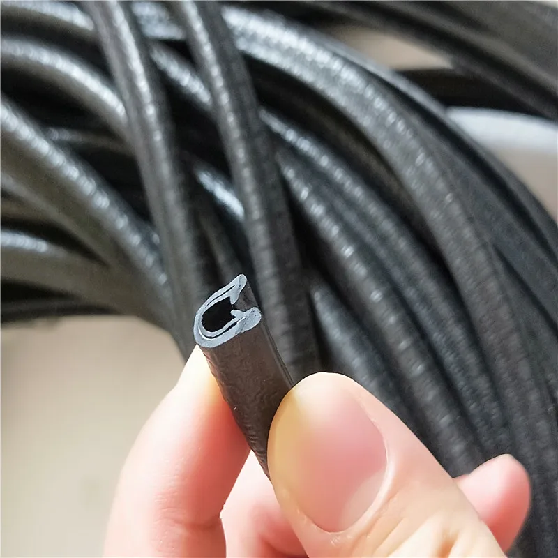 

1m Shape BLACK Rubber Edge Trim Seal Strip pillar With Metal Inside Car Auto Truck Noise Control Protector Guard Waterproof