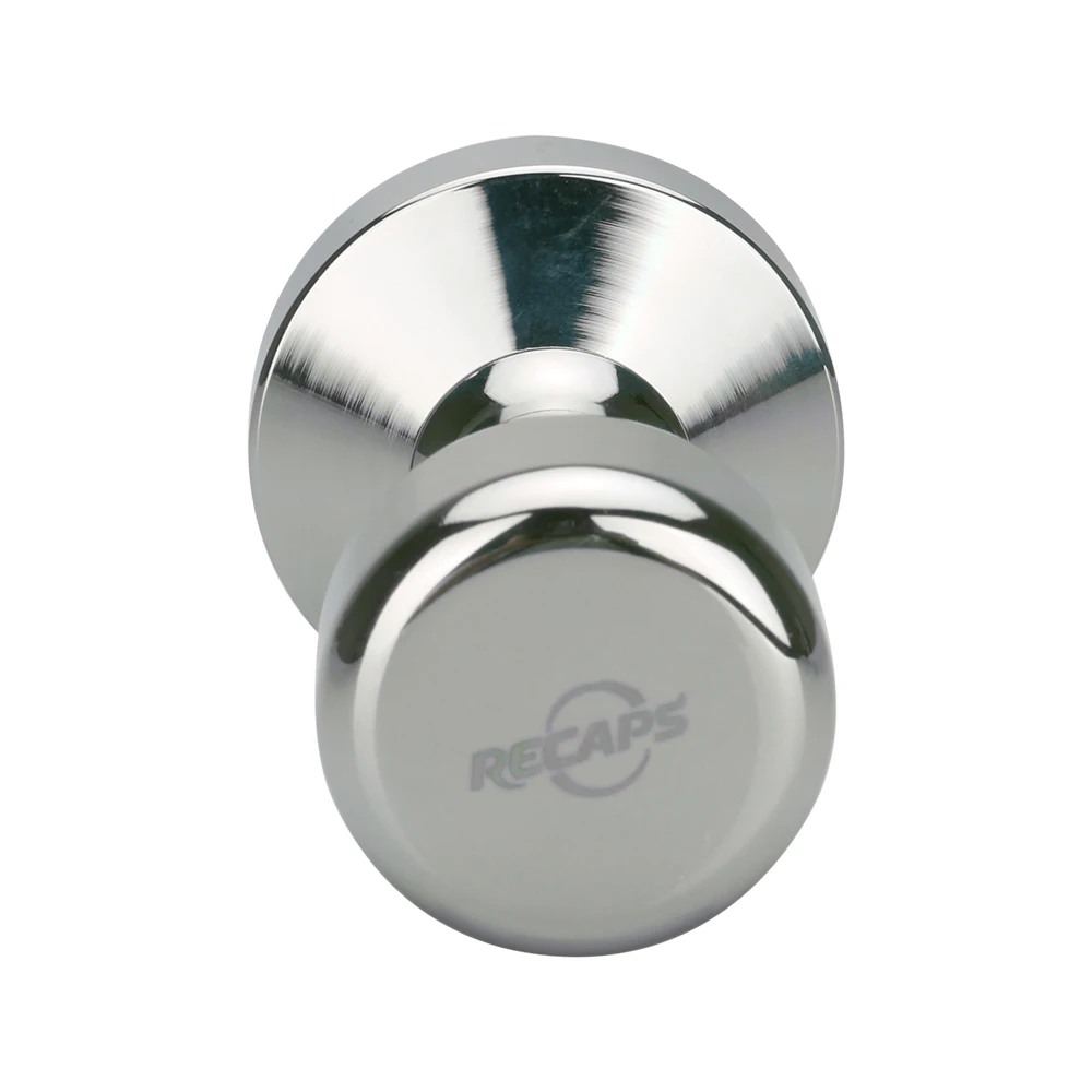 Billige Recaps 51mm Solide Eisen mit Verchromt Basis Kaffee Tamper für Espresso Kaffee Maschinen Silber Farbe Drücken Kaffee Schleifen