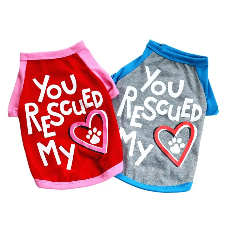

Small Pet Dog Apparel Vest Puppy Cats Lovely Clothes T-shirt Spring Summer Vest XS-L Letter Love Printing Cotton T-shirt