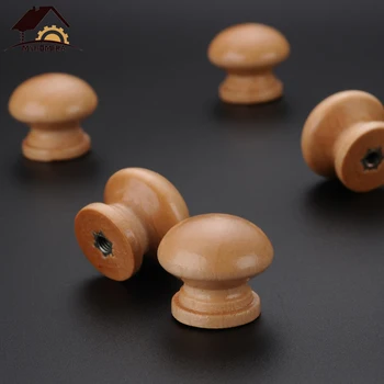 Myhomera 10Pcs Wooden Knob Drawer Pulls Cabinet Wardrobe Handle Round Knobs Kitchen Furniture Hardware Wholesale Lot 2421mm