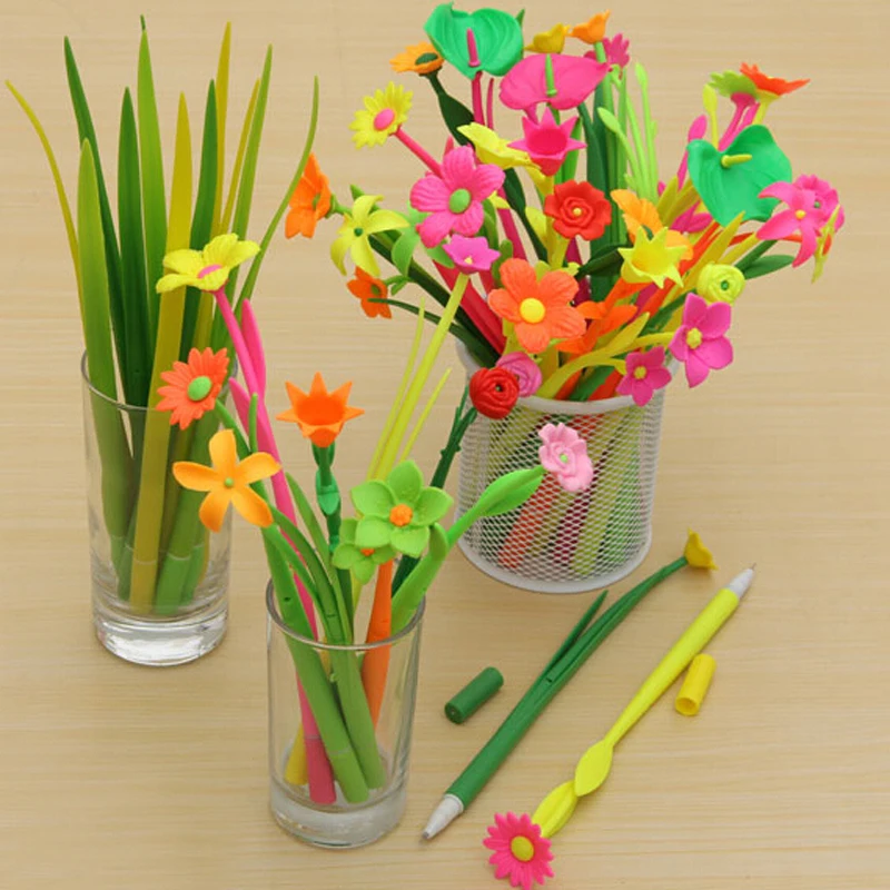 12pcs-1-lot-Fashion-Hot-creative-stationery-Bloom-Sweet-Lucky-Flora-flowers-Pen-design-Ballpoint-pen