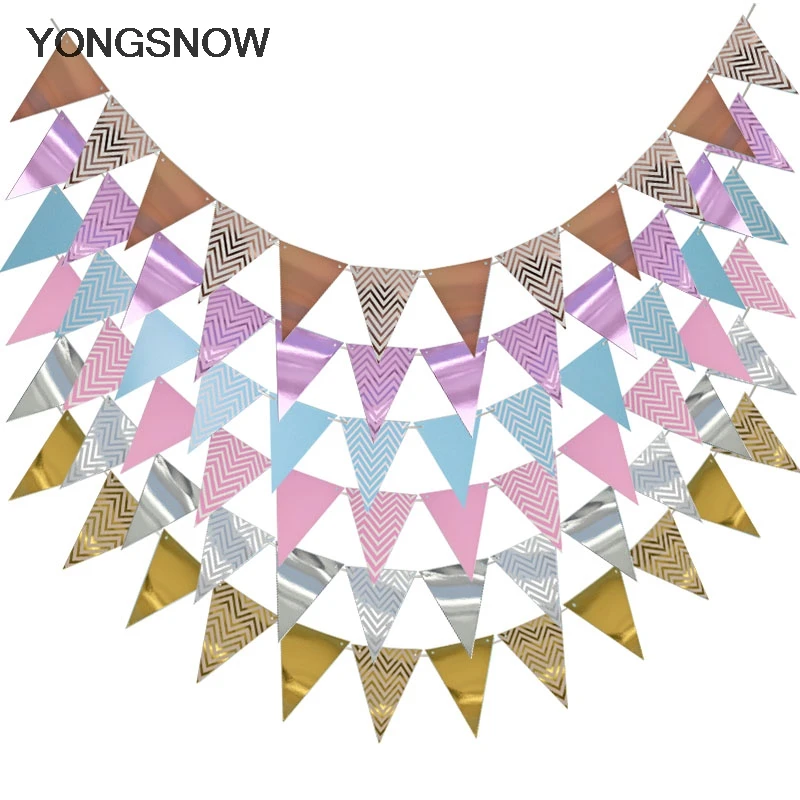 

1set Paper Garland Happy Birthday Banners Hanging Bunting Wedding Decoration Photo Props String Flags Baby Shower Party Supplies