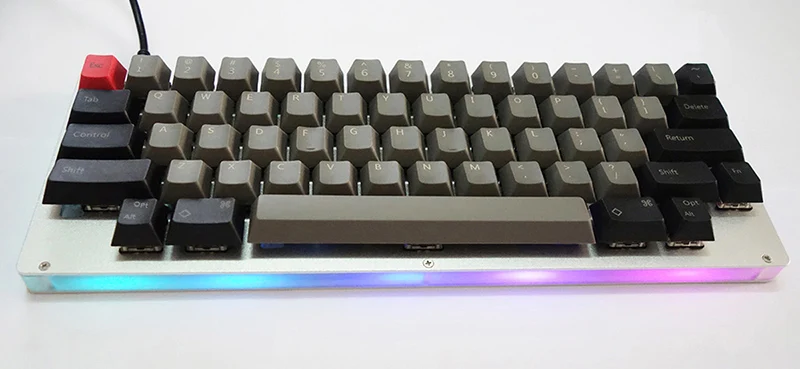 HHKB механическая клавиатура Gateron Cherry MX переключатели ЧПУ Алюминиевый Чехол пластина GH60 PCBA Al Feet USB кабель QMK программируемый - Цвет: Gateron-Silver Case