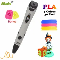 Dikale 3D печать Ручка для рисования ручка USB зарядка Три D принтер карандаш бонус трафареты нити электронная книга для детей взрослых
