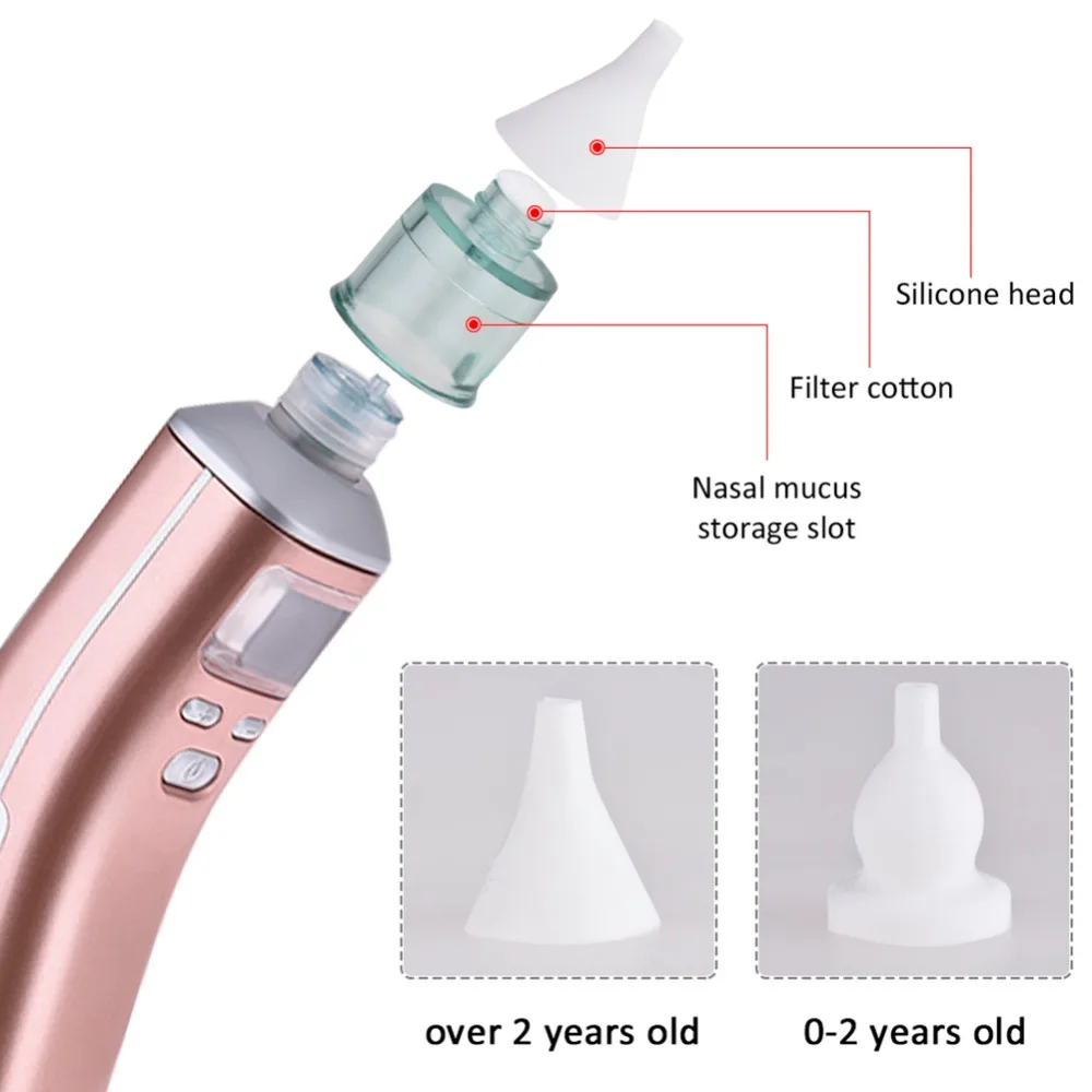 Детский Электрический носовой аспиратор, очиститель носа, перезаряжаемое устройство для всасывания носа новорожденного