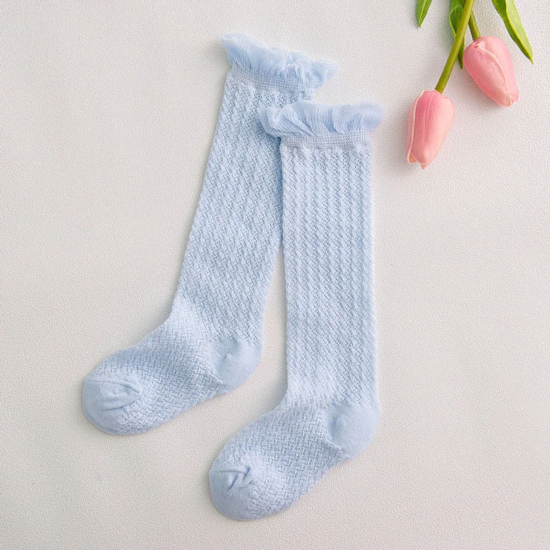 Новые летние хлопковые тонкие носки в сеточку детские кружевные гольфы для новорожденных, носки-тапочки для маленьких девочек, Sokken