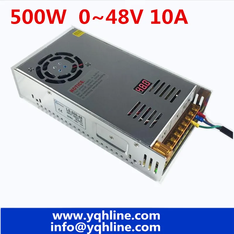 500 Вт импульсный источник питания 0-48 В переменного тока в постоянный ток 48 В SMPS для электроники светодиодные полосы дисплей LS-500-48 цифровое напряжение Регулируемый