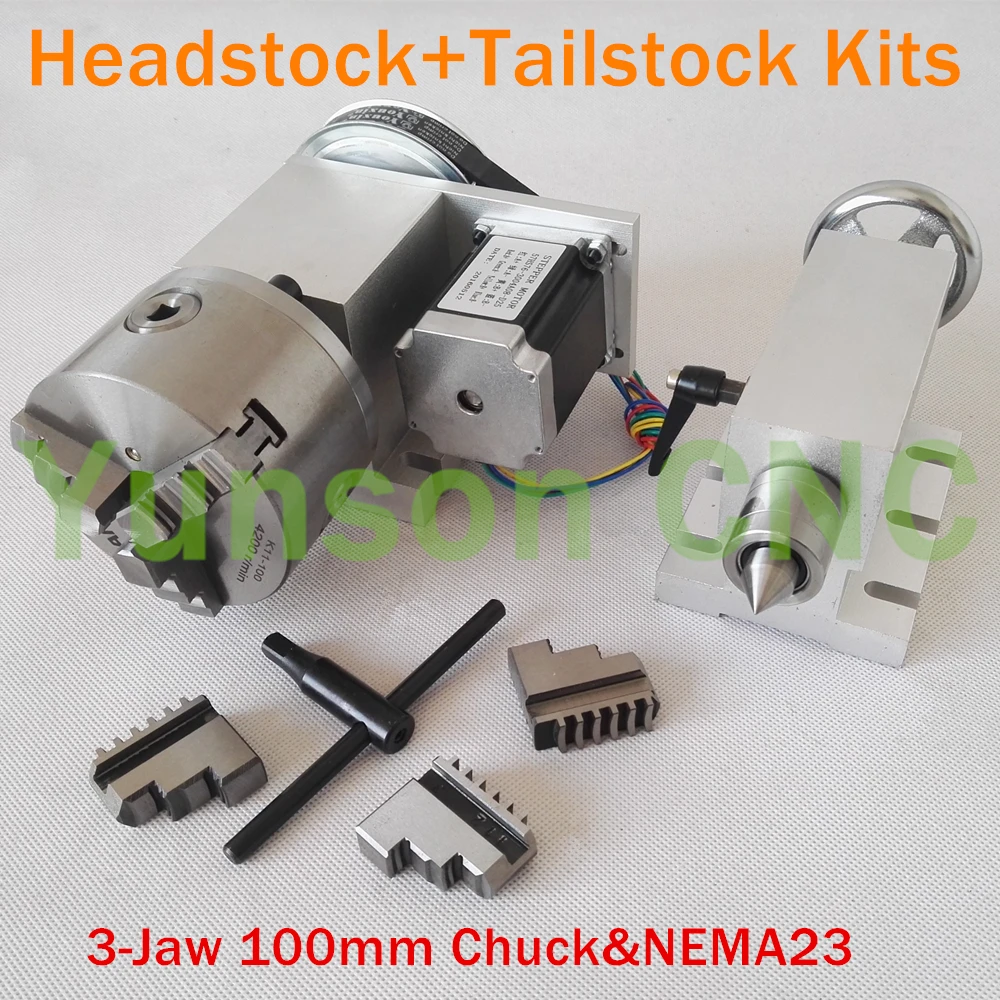 HollowRotaryAxis4thAxisK11100mm3JawChuckHeadstockLiveCenter