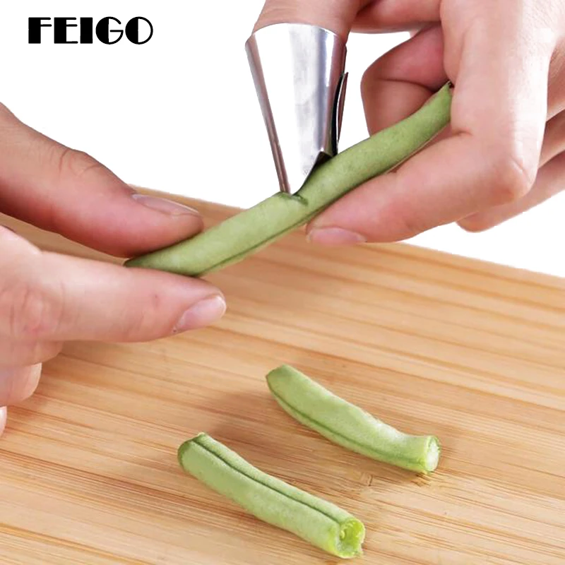 

FEIGO 2Pcs Stainless Steel Protection Finger Cover Kitchen Finger Tools Fruit Peel Shell Vegetable Cutting Finger Artifact F267