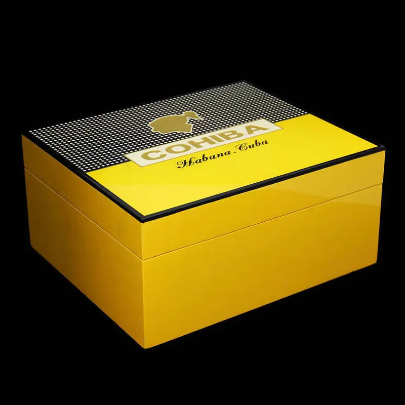 

High Quality COHIBA Cigar Box with Humidor & Ashtray & Cigar Cutter Fine Cigar Set, Big Capacity Humidor