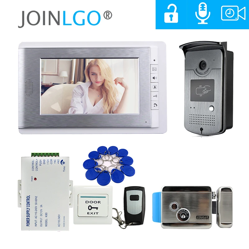 Us 135 98 20 Off Brand New Wired 7 Inch Video Door Phone Intercom Entry System Rfid Access Camera Electric Control Door Lock Free Shipping In