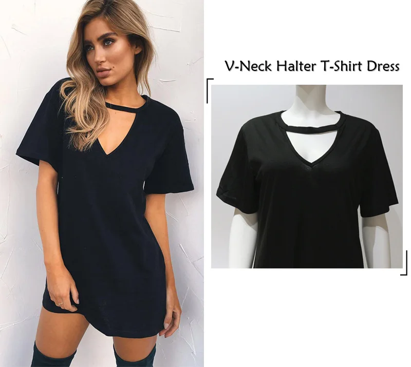 Rogi t-shirt Vestidos, летнее платье-футболка с v-образным вырезом, женские вечерние платья с коротким рукавом, женские белые и черные платья, топы, женская одежда 3XL