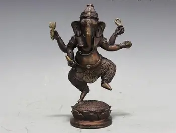 

Tibet Buddhism Pure Bronze Ganapati Lord Ganesha Elephant God Buddha statue