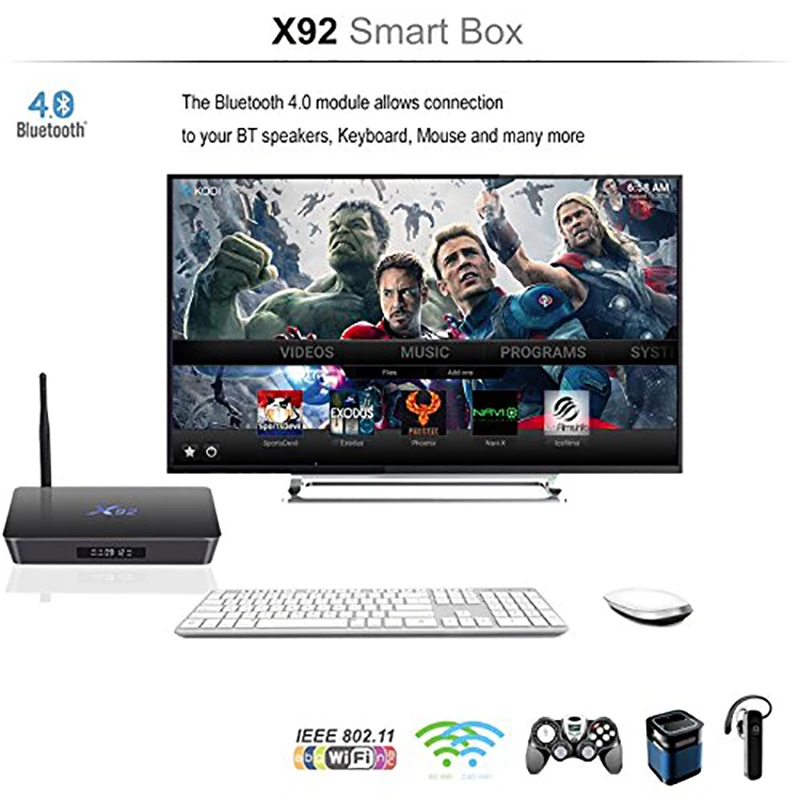 X92 3 ГБ 32 Android 7 1 Smart ТВ коробка 4 К H.265 Amlogic S912 Восьмиядерный Поддержка 2 г 5