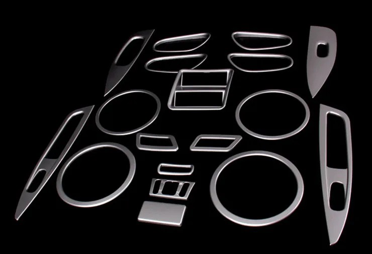 

18pcs Interior Door Handle Window Switch Button Cover Center Air Vent Outlet Condition Speaker Trim For Nissan Qashqai 2014-2016